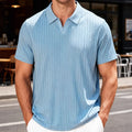 Men's Summer New Casual Breathable Towel Jacquard Fabric Lapel Shirt