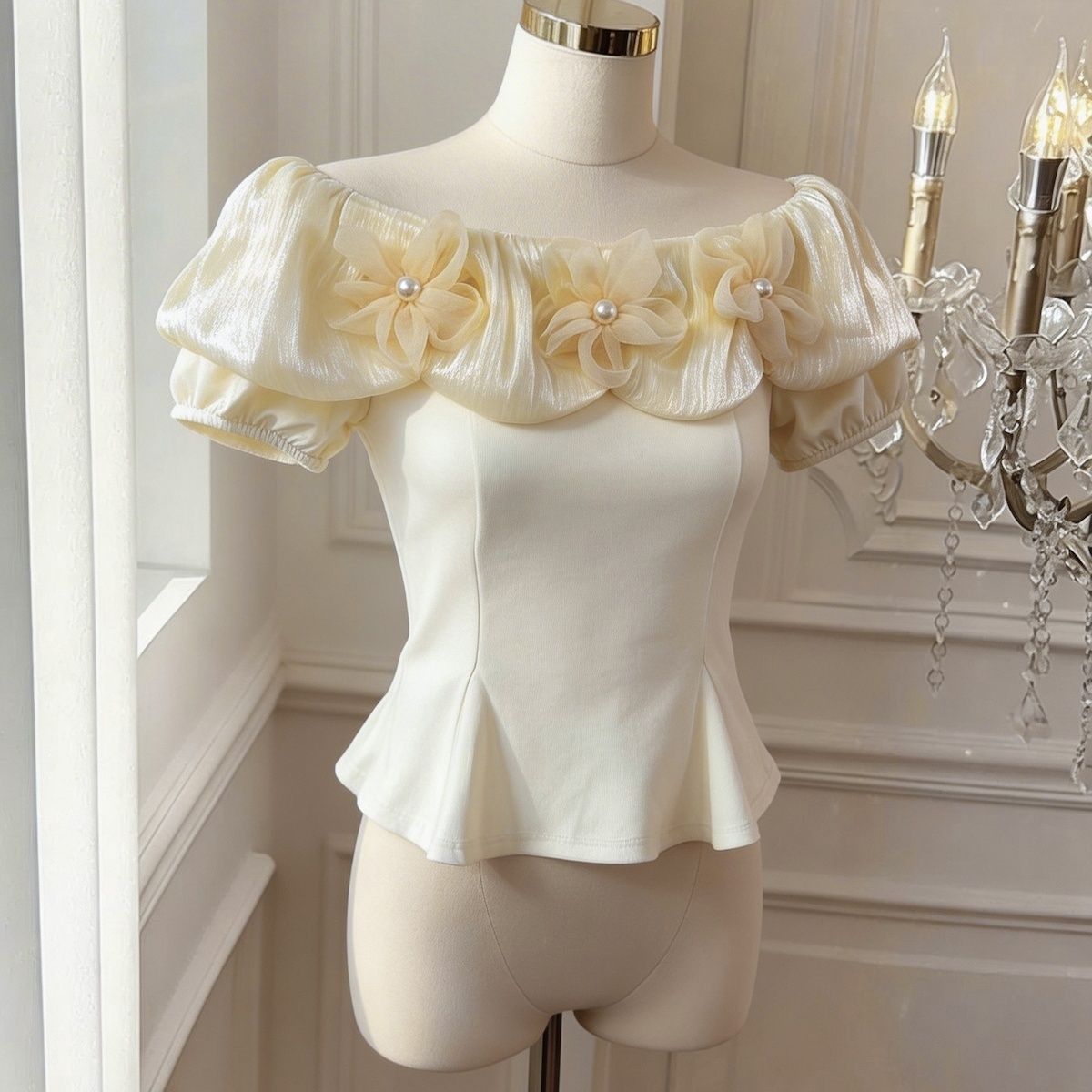 Womens Waist-cinching Off-shoulder Sexy Cropped T-shirt Top