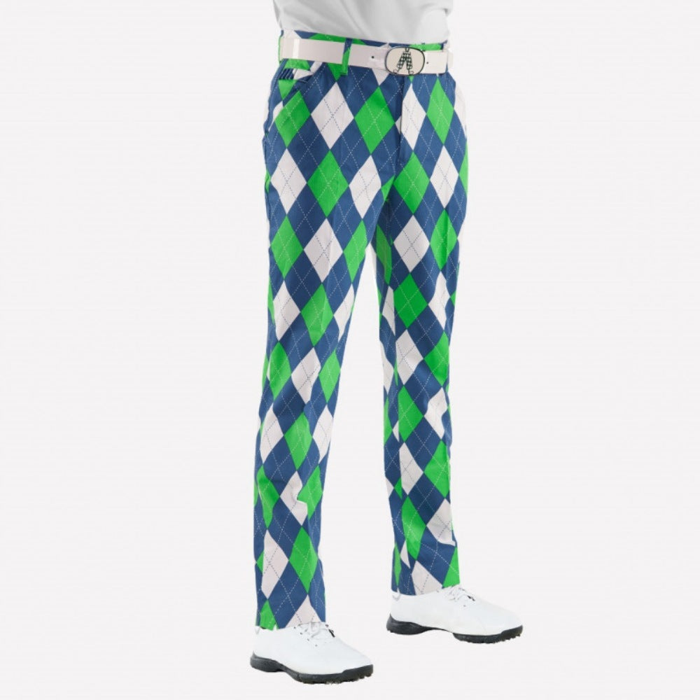 Mens Golf Pants Outdoor Sports Plaid Straight Fit