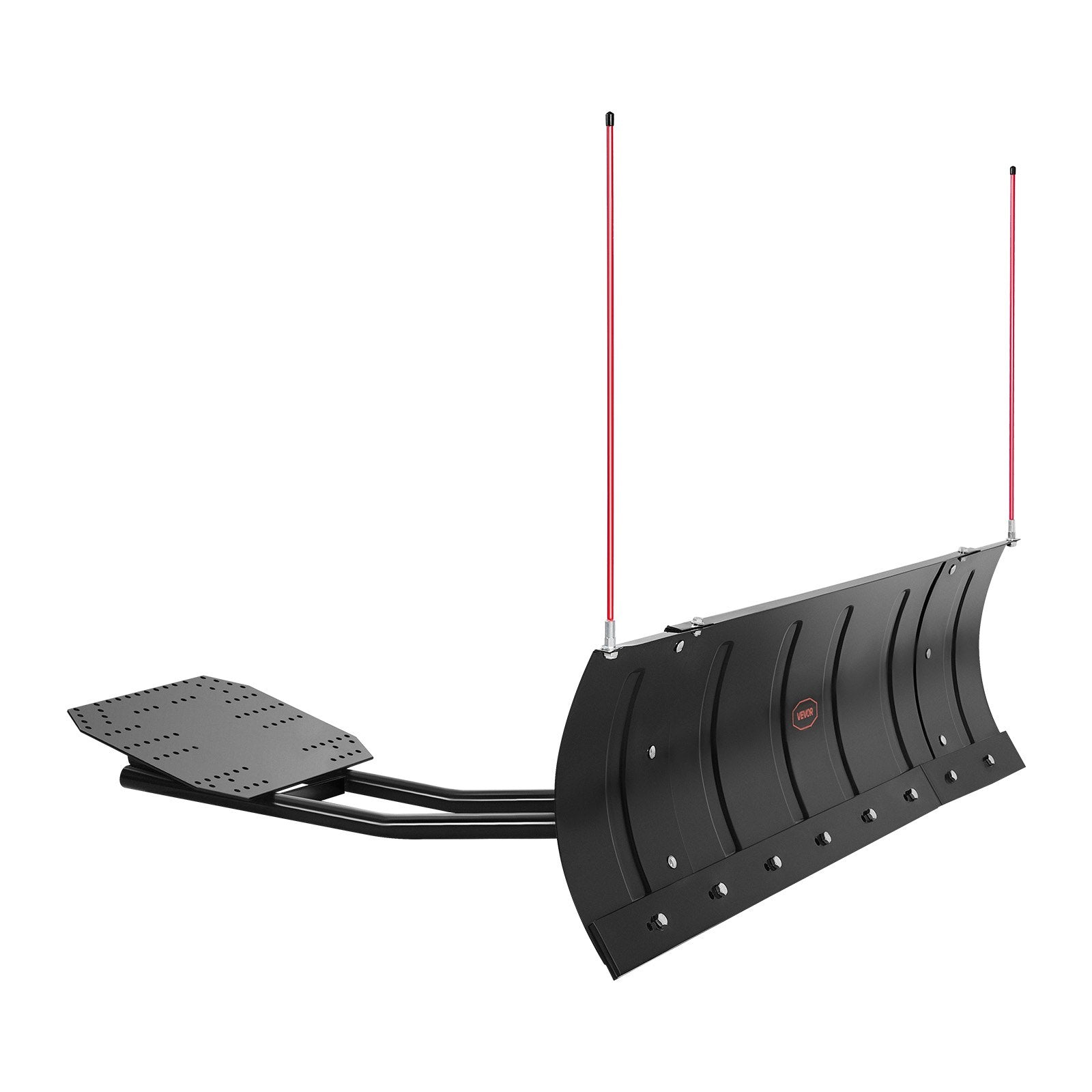 Schneeschild, 109/152 Cm Verstellbares Schneepflug-Set, Leicht Abnehmbar, Universell Montierbarer Schneepflugaufsatz Mit Gummiklappen, Stahlklinge, Kompatibel Mit Den Meisten UTVs & ATVs