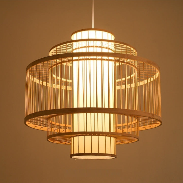 Bamboo Art Woven Lantern Japanese Style Chandelier