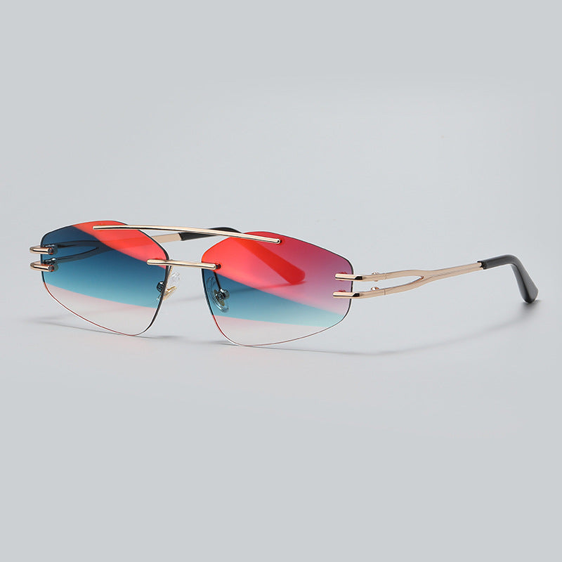 YSM8003 New Fashionable Polygonal Cut-Edge Frameless Sunglasses