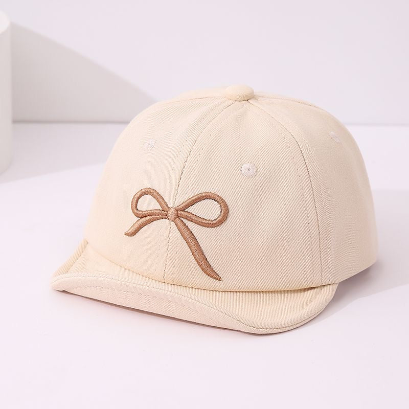 Children's Style Soft Fabric Bow Decoration Dome-shaped Baseball Cap With A Cute And Gentle Childlike Style, Suitable For Spring And Summer Wear.