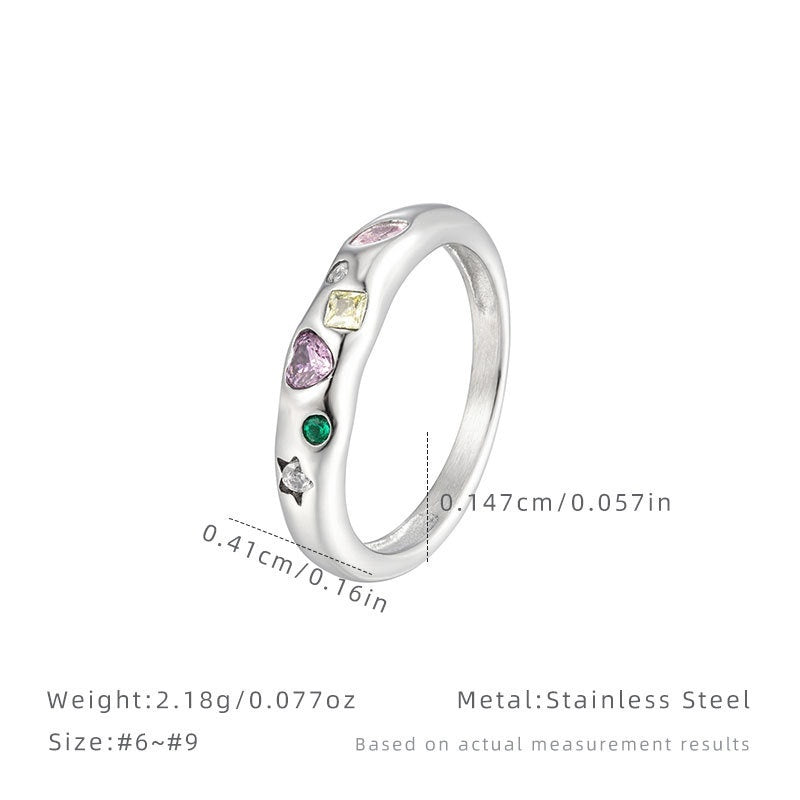 Retro Colorful Zircon Index Finger Ring