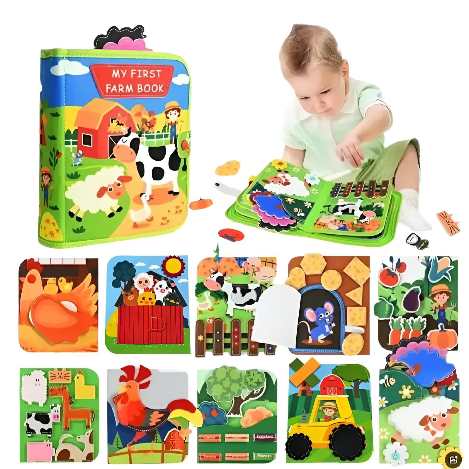 Early Education Cartoon Felt Cloth Book