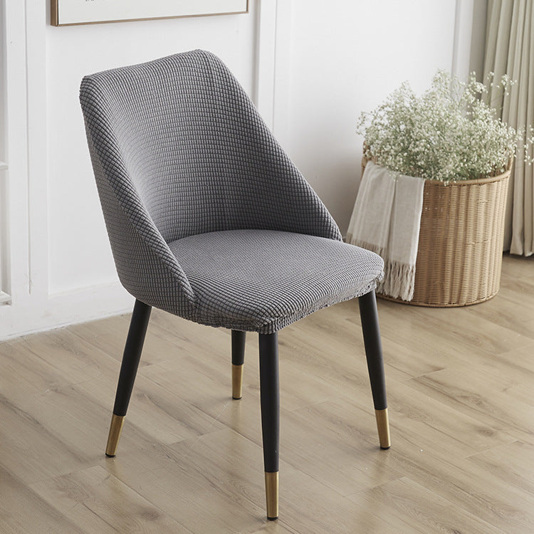 Curved Solid-Color Fleece Full-Cover Chair Cover