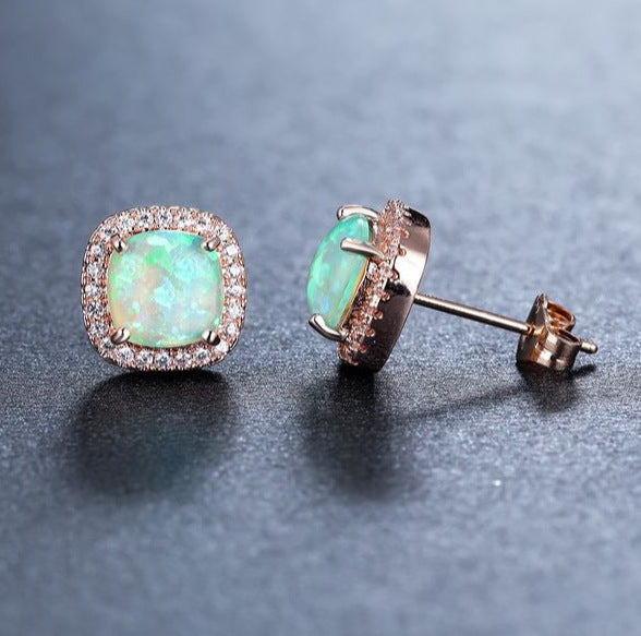 Korean-style Fashionable All-diamond Zircon Womens Stud Earrings