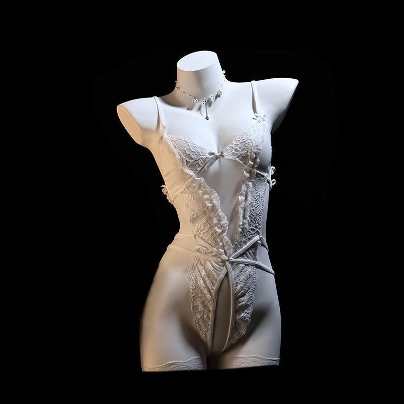 Fashionable Womens Sexy Lace Hollow-Out Jumpsuit