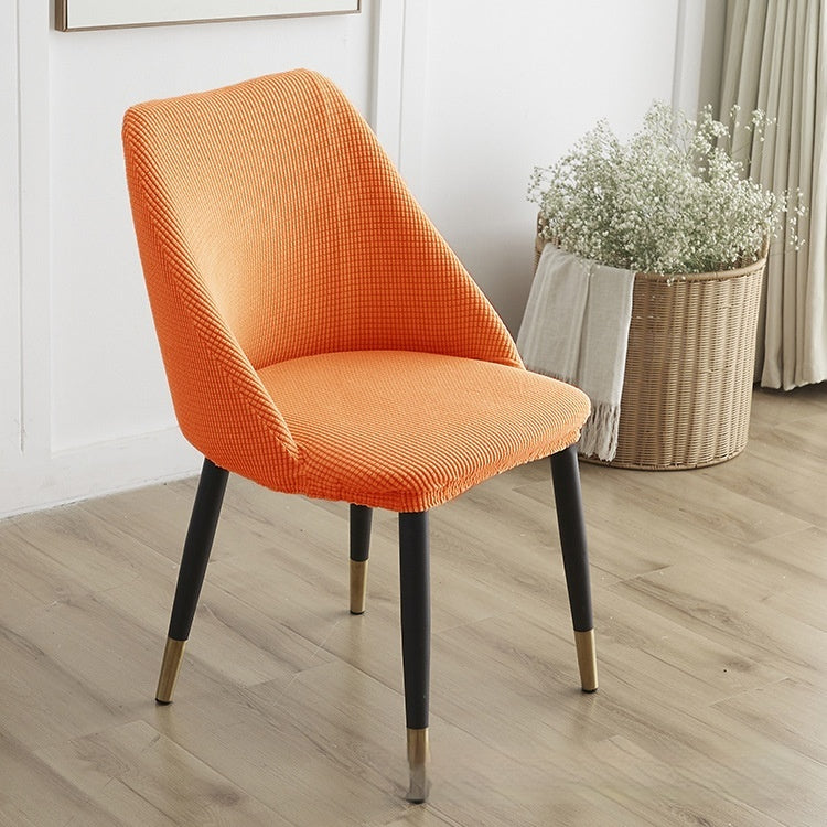 Curved Solid-Color Fleece Full-Cover Chair Cover