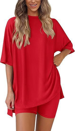 Fashionable Casual Solid-color Loose Women's Pajama Set