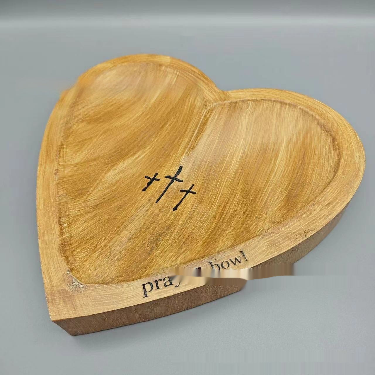 Personalized Heart-Shaped Prayer Bowl Resin Craft