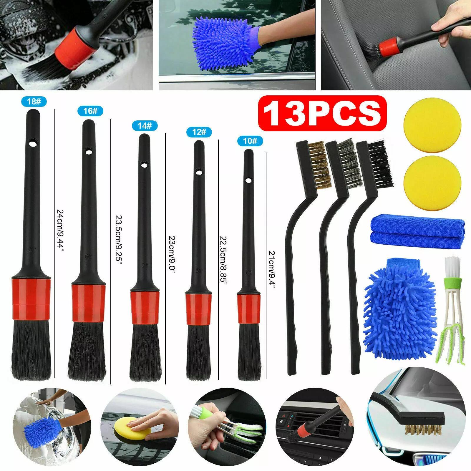 Detailing Brush Set Power Scrubber Drill Brushes Car Polish Pads Car Cleaning Brush For Car Air Vents Rim Dirt Dust Clean Tools