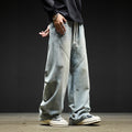 Retro Washed Casual High-Street Loose Wide-Leg Cargo Pants