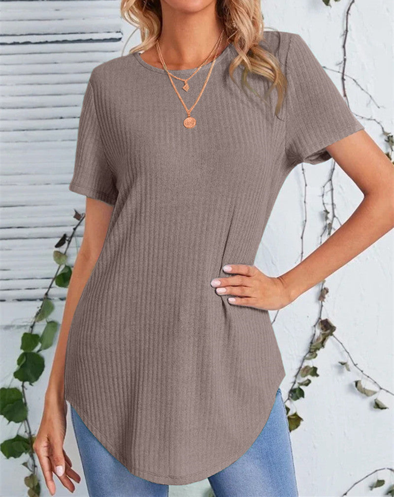 Women's Single-Breasted Casual Loose T-Shirt