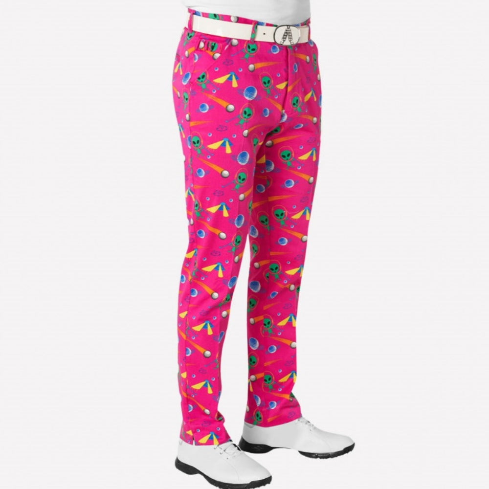 Mens Golf Pants Outdoor Sports Plaid Straight Fit