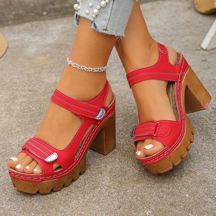 Thick Soled Straight Strap Sandals For Women