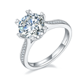 A 3-carat Luxury And Fashionable Light Luxury Jewelry Silver Ring Set With Top-quality Moissanite, S925 Silver Plated With Platinum