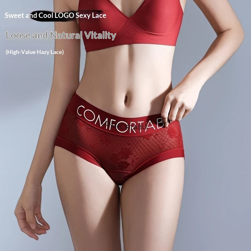 Letter-print Seamless Sexy High-waist Womens Briefs