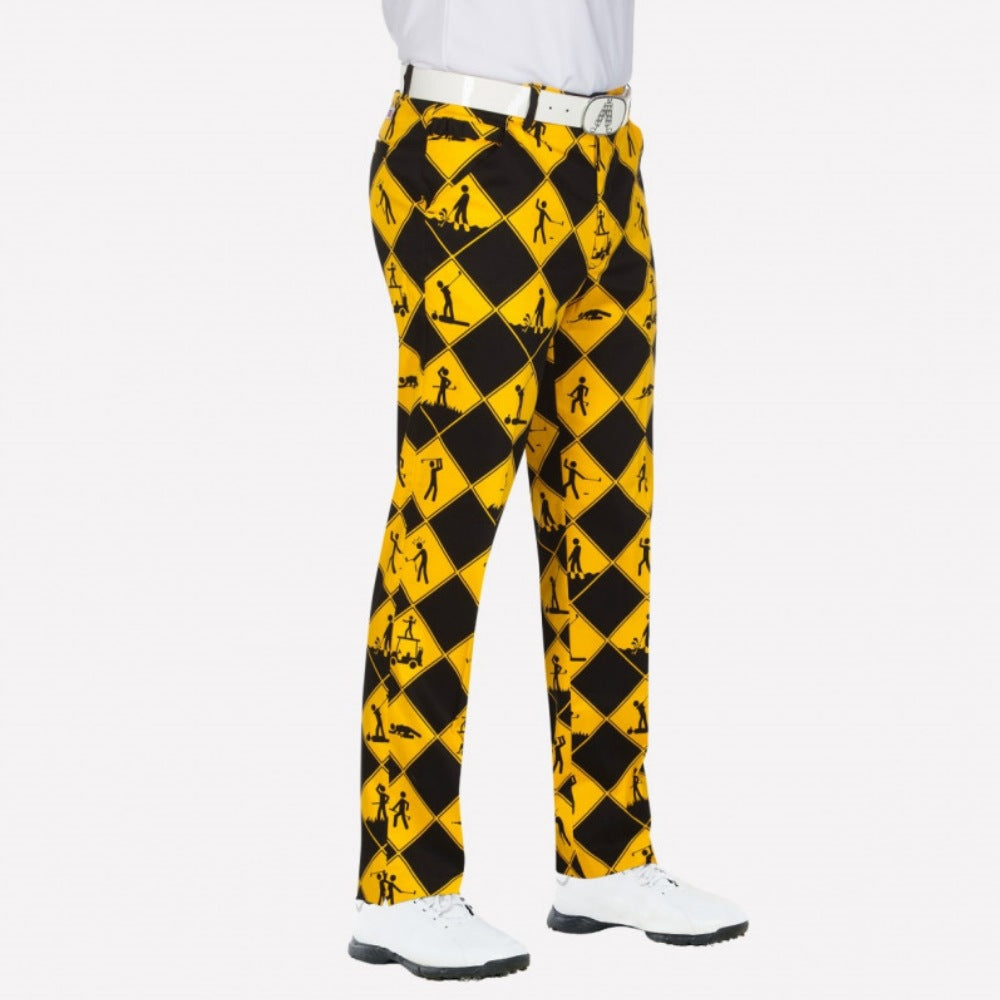Mens Golf Pants Outdoor Sports Plaid Straight Fit