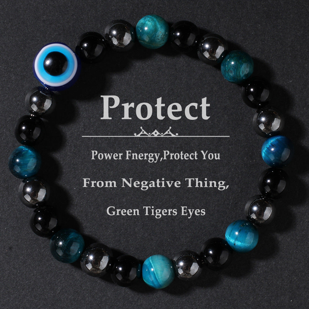 Handwoven Elastic Rope Bracelet With Crystal Chalcedony And Agate