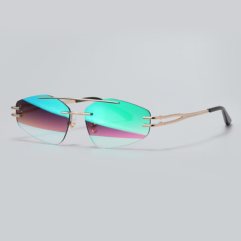 YSM8003 New Fashionable Polygonal Cut-Edge Frameless Sunglasses
