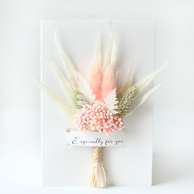 Mini Card Dried Flower Small Bouquet