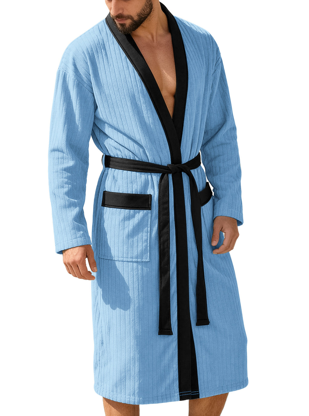 Men's Long Jacquard Soft Solid-Colored Belt