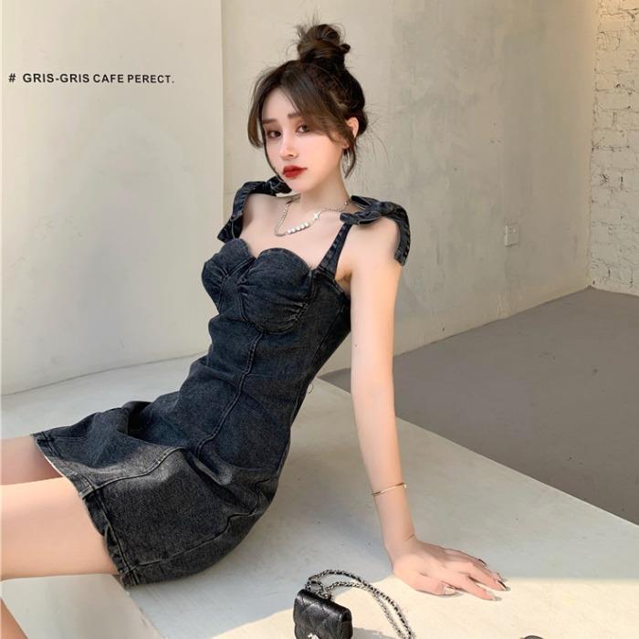 Hong Kong-style Retro Sexy Tube Top Slip Dress