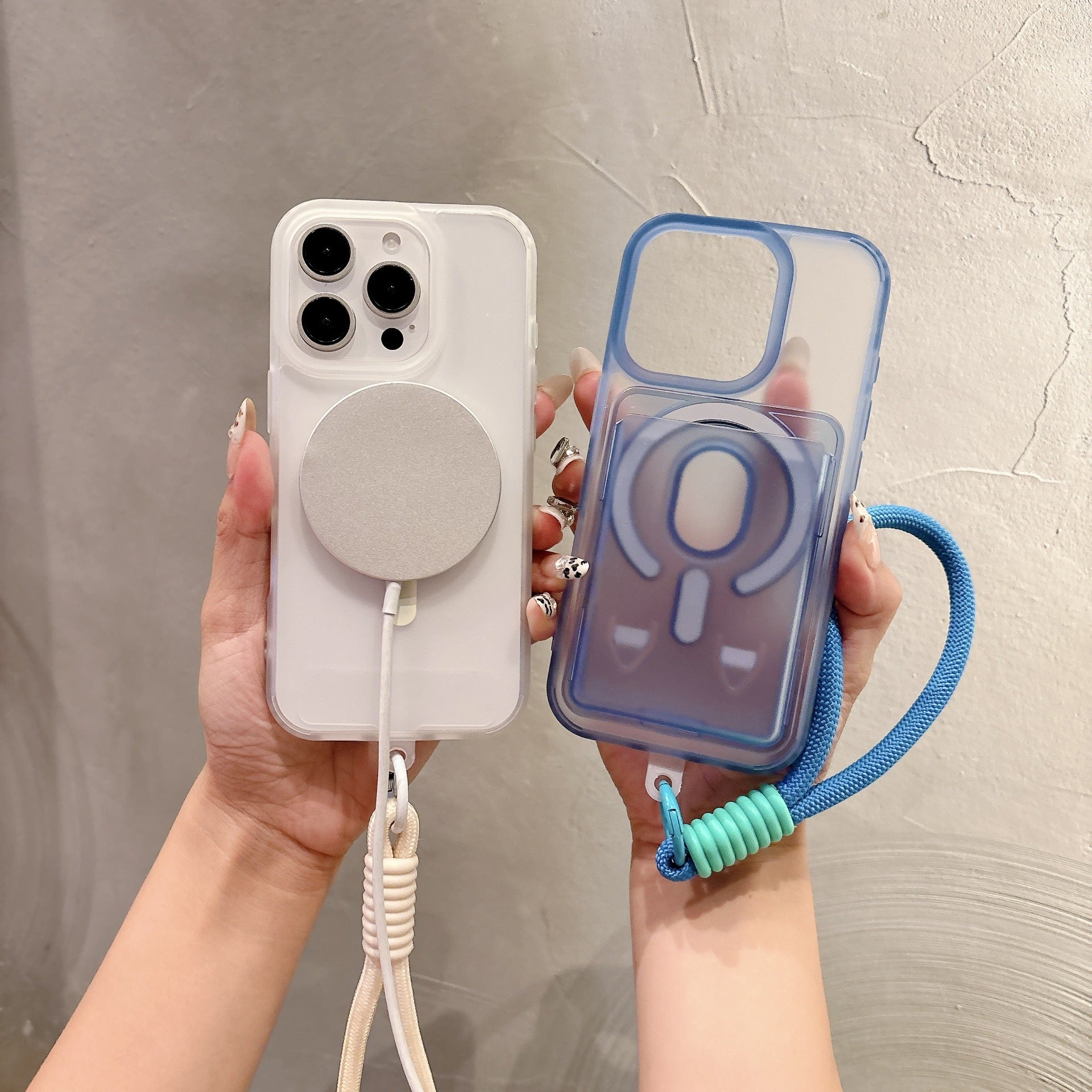 Sleek Light-luxury Magnetic Card-slot Phone Case In Skin Tone