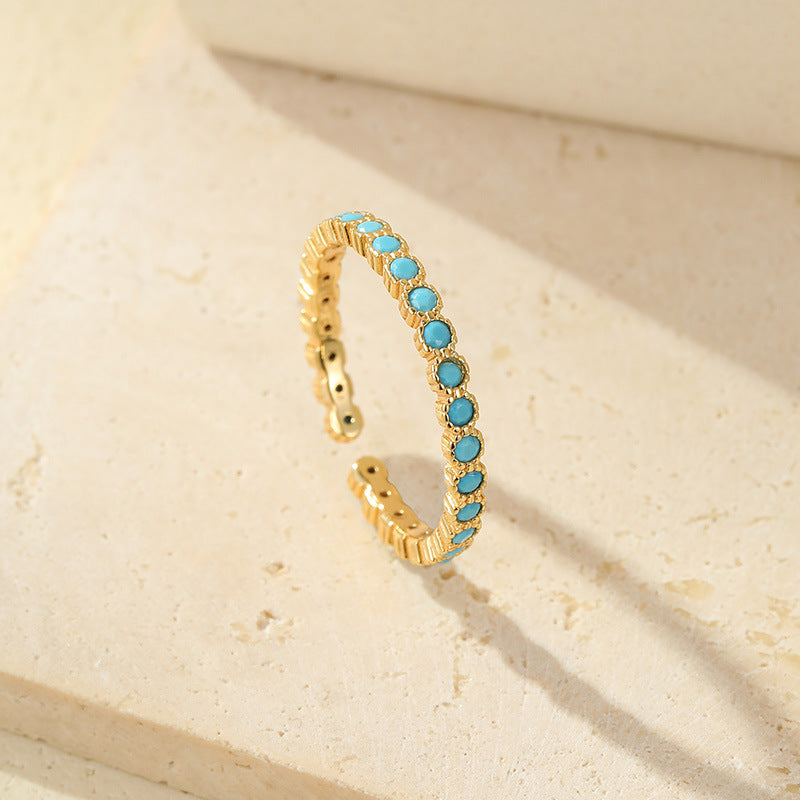 Retro Gold-plated Zircon Index Finger Ring Minimalist Design