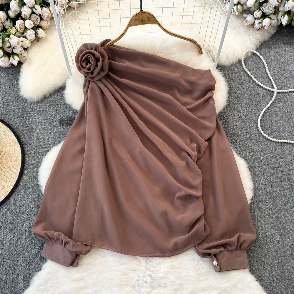 Loose-fitting Figure-flattering Chiffon Blouse For Women