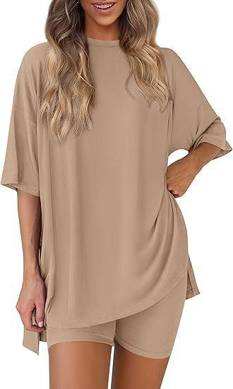 Fashionable Casual Solid-color Loose Women's Pajama Set