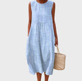 Womens Sleeveless Casual Printed Elegant Dress