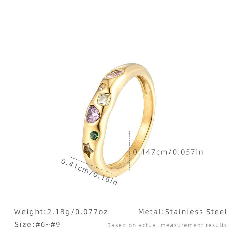 Retro Colorful Zircon Index Finger Ring