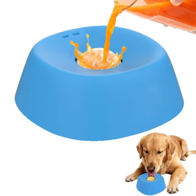 Pet Slow Feeder Non-Slip Spherical Dog Licking Bowl Anti-Choking Dog Bowl Lick Toy For Liquid Treats Bone Broth Yogurt