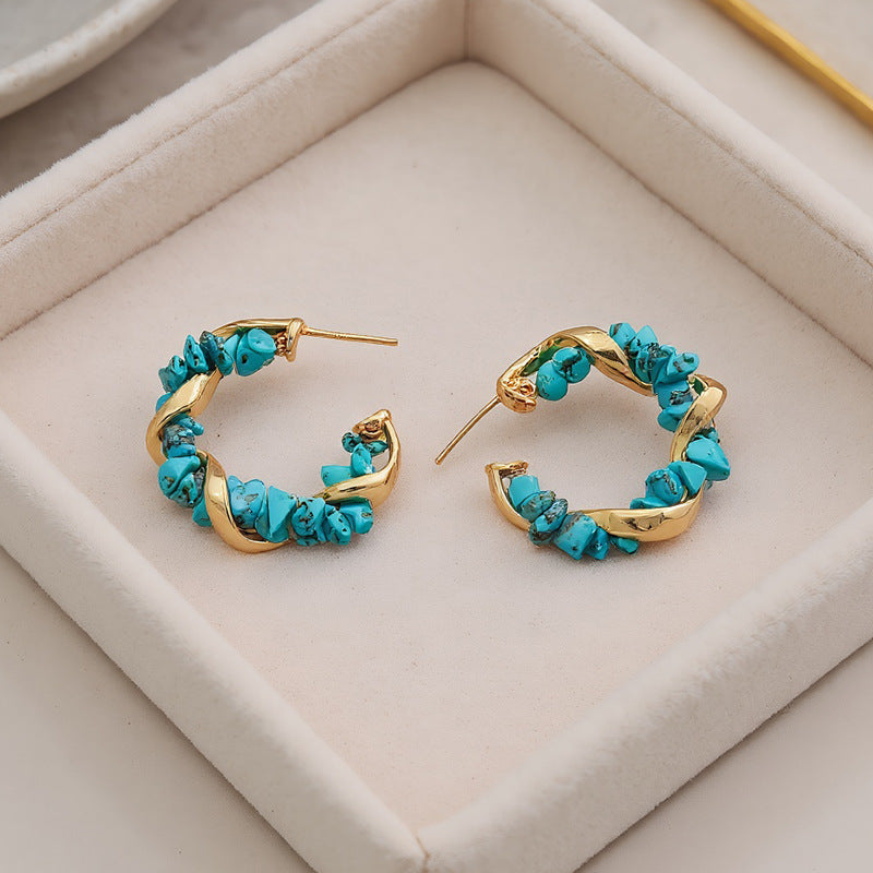 Red Colorful Blue Turquoise Fashion Earrings