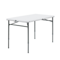 4 Foot Fold-in-Half Adjustable Folding Table, White Shipment From Walmart