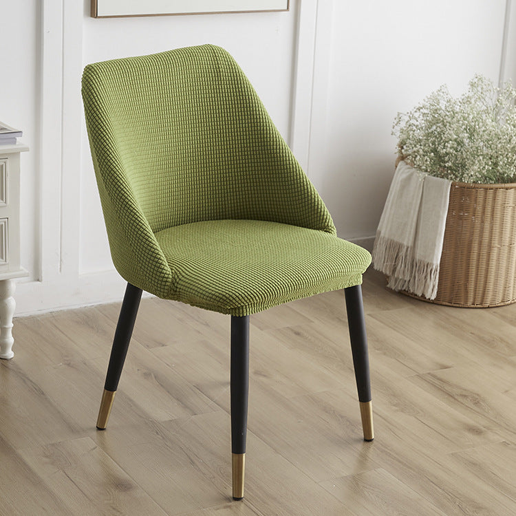 Curved Solid-Color Fleece Full-Cover Chair Cover