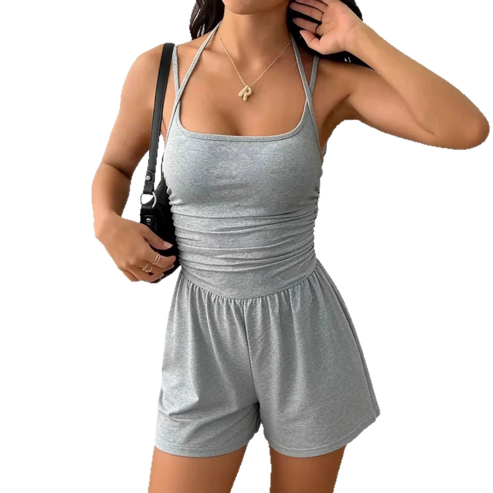 Sleeveless Strappy High-Waist Jumpsuit For Women