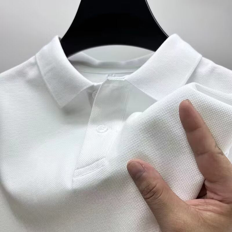 Heavyweight Mens Polo Shirt Short-sleeved T-shirt With A Turn-down Collar