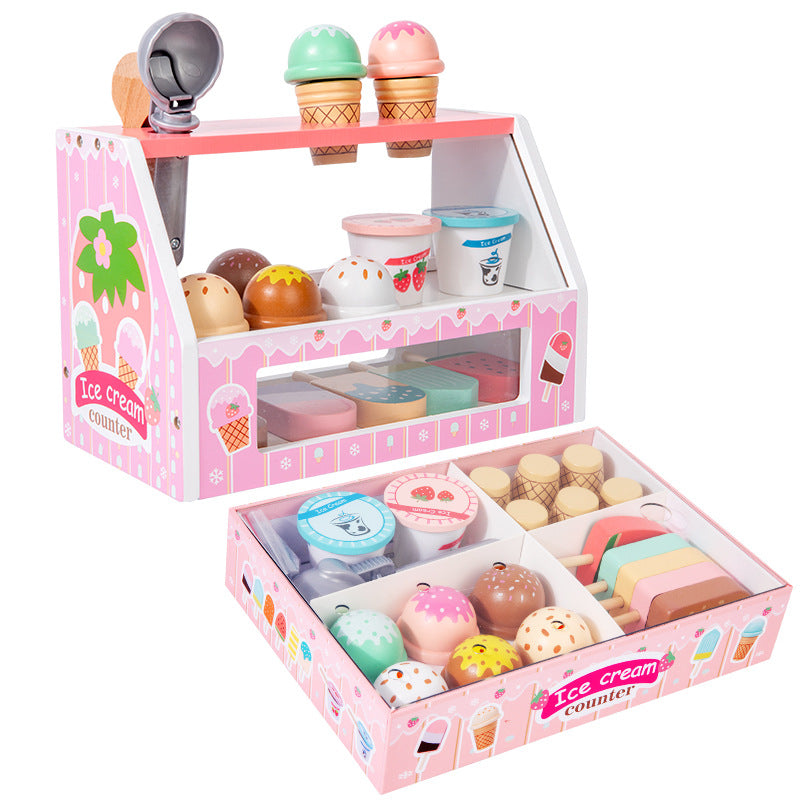 Wooden Simulation Ice Cream Playset