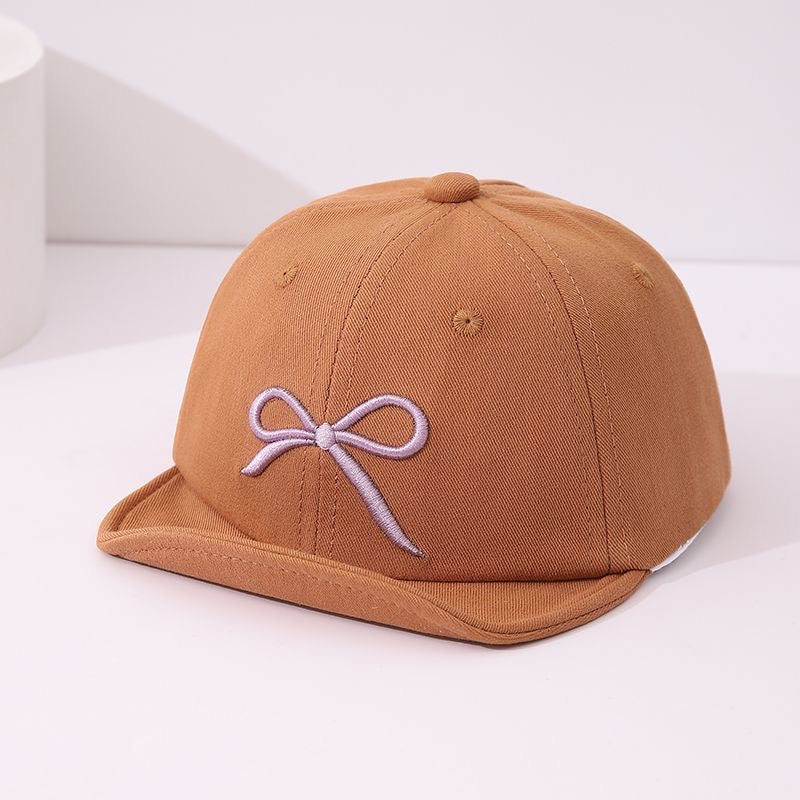 Children's Style Soft Fabric Bow Decoration Dome-shaped Baseball Cap With A Cute And Gentle Childlike Style, Suitable For Spring And Summer Wear.