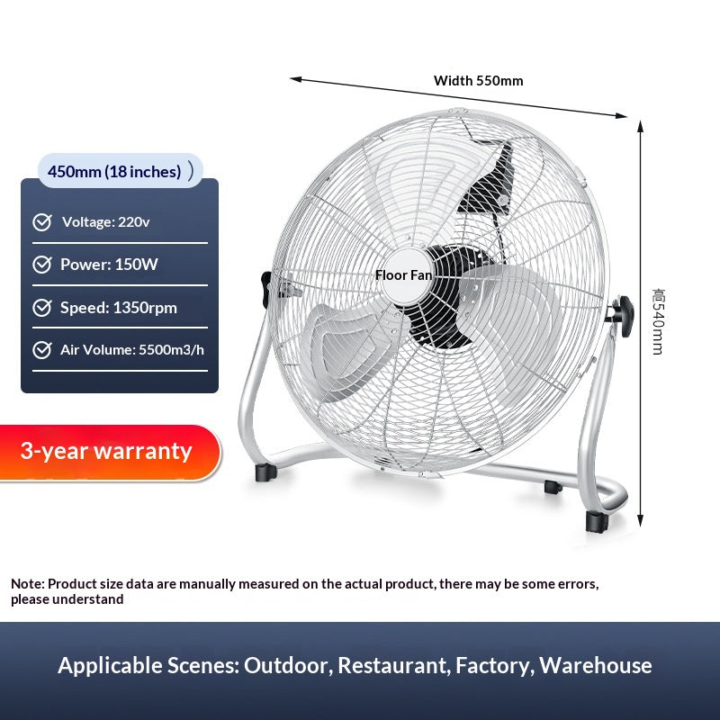 High-Power Household Desktop SittingCrawling Floor Fan