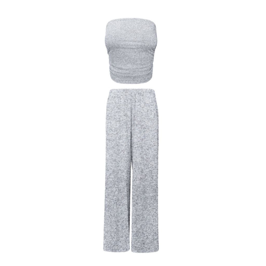 Sleeveless Tube Top And Loose Wide-leg Pants Womens Outfit