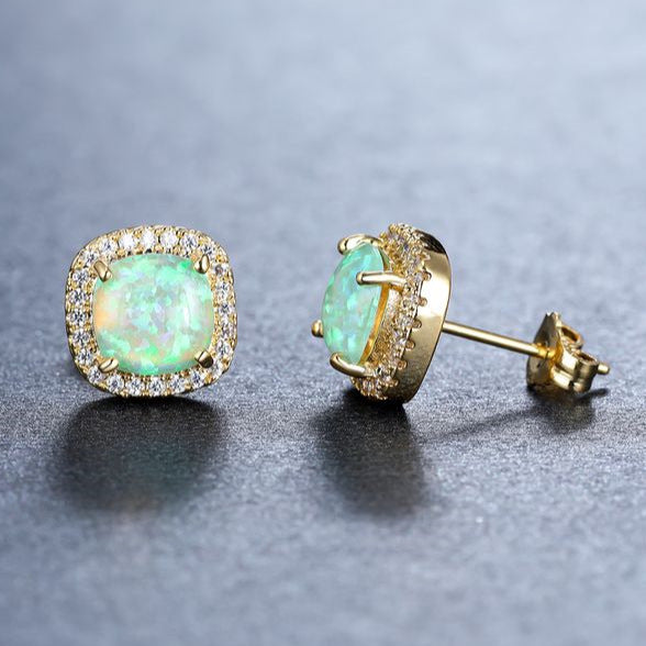 Korean-style Fashionable All-diamond Zircon Womens Stud Earrings