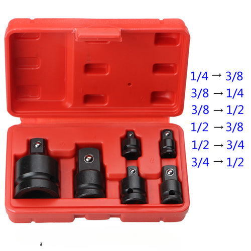 6Pcs Socket Wrench Socket Wrench 1/4 1/2 3/8 3/4 Ratchet Breaker Drive Spanner Set Pneumatic Sleeve Adapter WrenchHand Tool Set