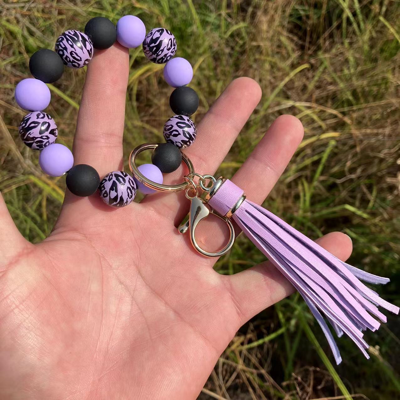 Women's Colorful Beaded Bracelet With Tassel Pendant