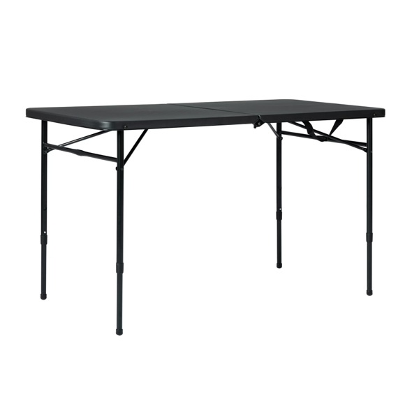 4 Foot Fold-in-Half Adjustable Folding Table, Rich Black  Shipment From Walmart