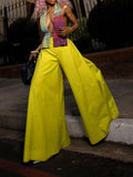 Bright Yellow Oversized Wide-Leg Pants