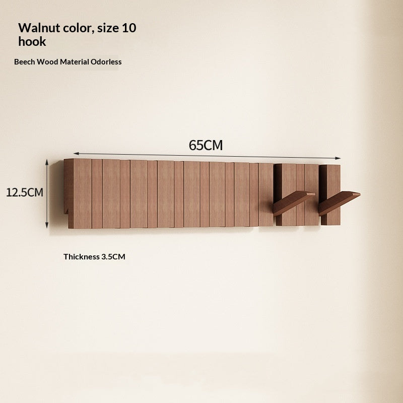 Punch-Free Solid Wood Hook Piano Key Coat Rack